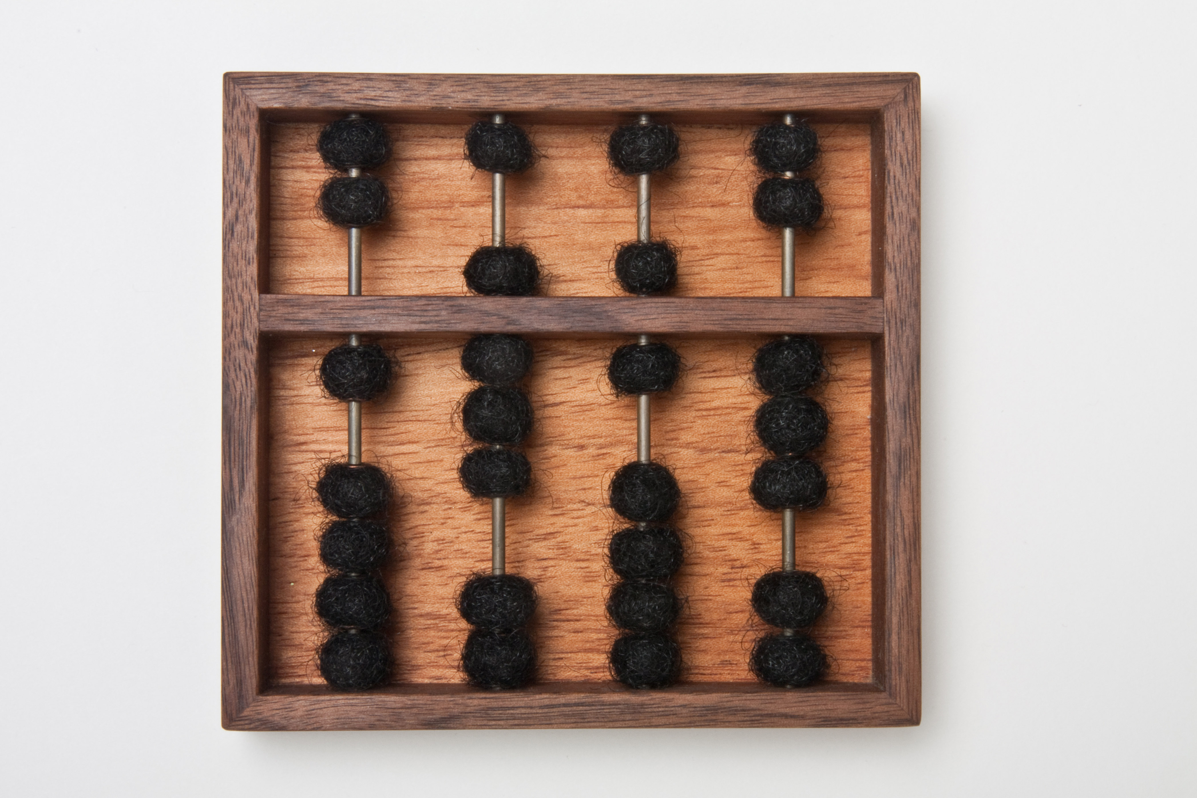 Wooden abacus with black beads